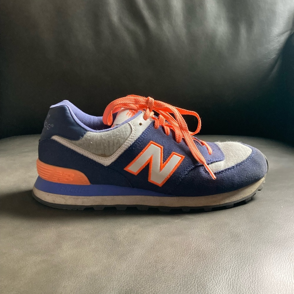 New Balance 574 Classic Blue and Orange